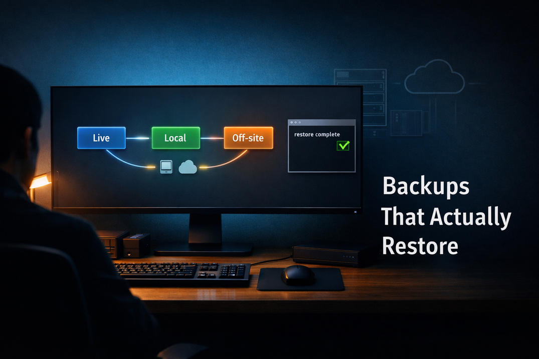 Self-hosting without panic (10/12): Backups that restore – the only kind that counts