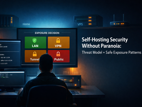 Image of: Self-hosting without panic (11/12): Security without paranoia. Threat model + safe exposure patterns